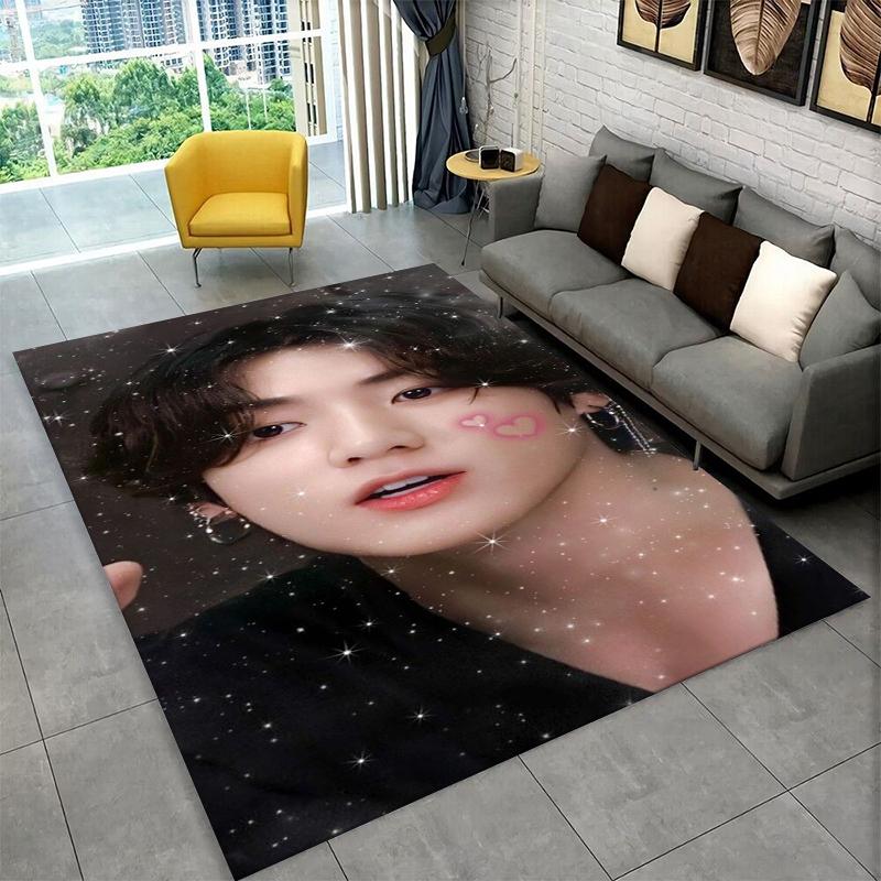 Знаменитый B-BTS Чон Чонгук JK Kpop Нескользящий коврик для гостиной, спальни, игровой комнаты, коврик для пола, ковер для домашнего декора, детская комната
