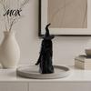 Faceless Wizard Home Decor 3D Printed Witch Figurine, Gothic Sculpture, Creative Matte Black Sculpture Desktop Ornament for Halloween Decoration