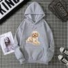 Spring Summer Women's Hoodie 3D Kawaii Dog Printed Fashion Casual Long Sleeve Round Neck Top Loose Clothing
