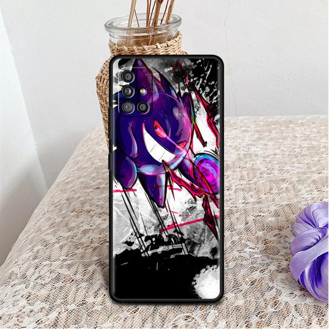 Чехол для телефона Samsung Galaxy A52 A32 A21s A12 A73 A13 A51 A71 A53 A41 A72 A50 A22 A11, черный мягкий чехол Pokemon Cool Gengar
