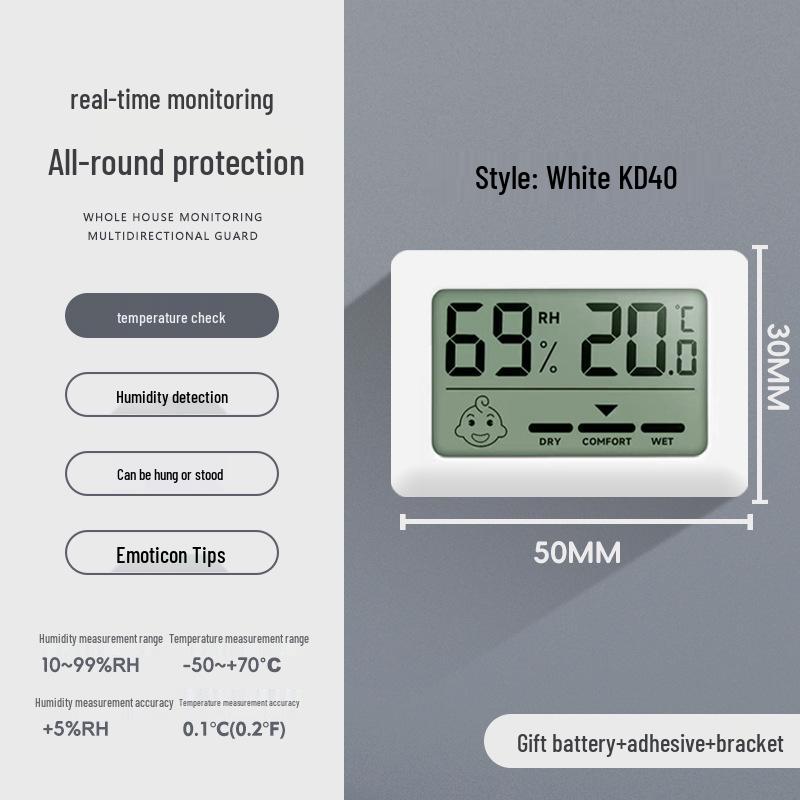 Компактный цифровой термометр и гигрометр для питомца, автомобиля и холодильника