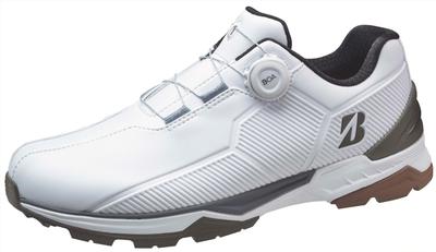 Мужские туфли для гольфа без шипов Bridgestone Zero Spike Biter Wide SH2507, Белый/Оливковый, 25.0см,