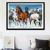 5D DIY Алмазная картина Четыре лошади Вышивка крестиком, Набор для вышивания, Алмазная картина со стразами, Ручное украшение дома, Подарки