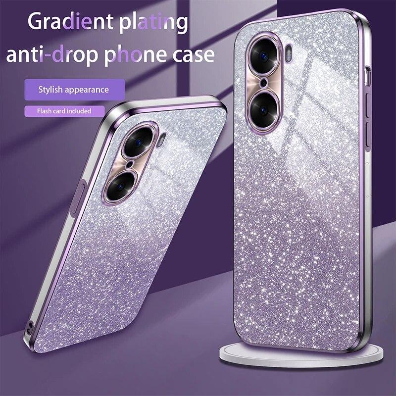 Роскошный чехол с градиентным блестящим покрытием Honor50 для Huawei Honor 50 50se 60 20 30 90 Pro 30 20 Lite 30s, чехол Nova 10 11 Pro Se