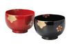 Couple Soup Red and Dark Red Dishwasher and Made In Japan J-kitchens Bowls, Shunju, Microwave-safe Bowls, (2 Bowls), 10.8cm, Microwave-safe,