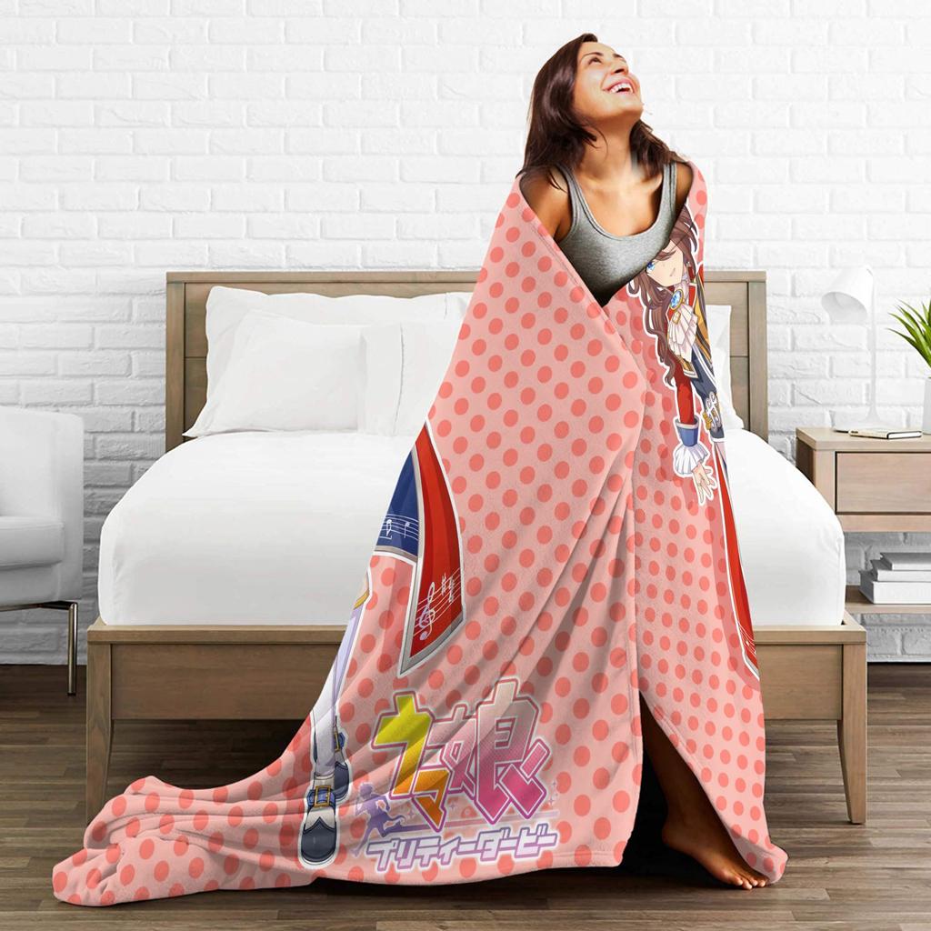 Звуки Земли UmaMusume Pretty Derby Плюшевый Плед Студенты Фланелевый Плед для Улицы Теплый Мягкий Качественный Покрывало