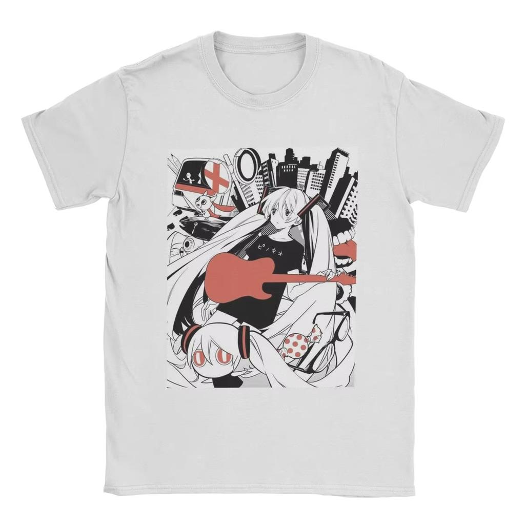 Hatsune Miku Anime Harajuku Print T-Shirt Y2K Men's Women's Casual Short Sleeve Crew Neck Cotton Tee Unisex Fashion Comfort Top
