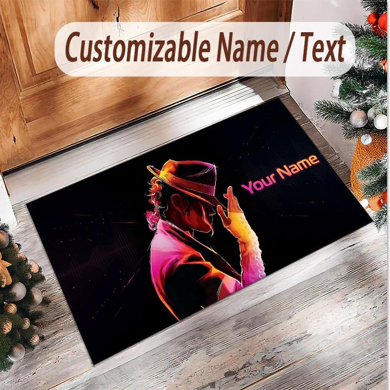 Personalized Crystal Velvet Carpet Michael Jackson Pattern Non Slip Floor Rug