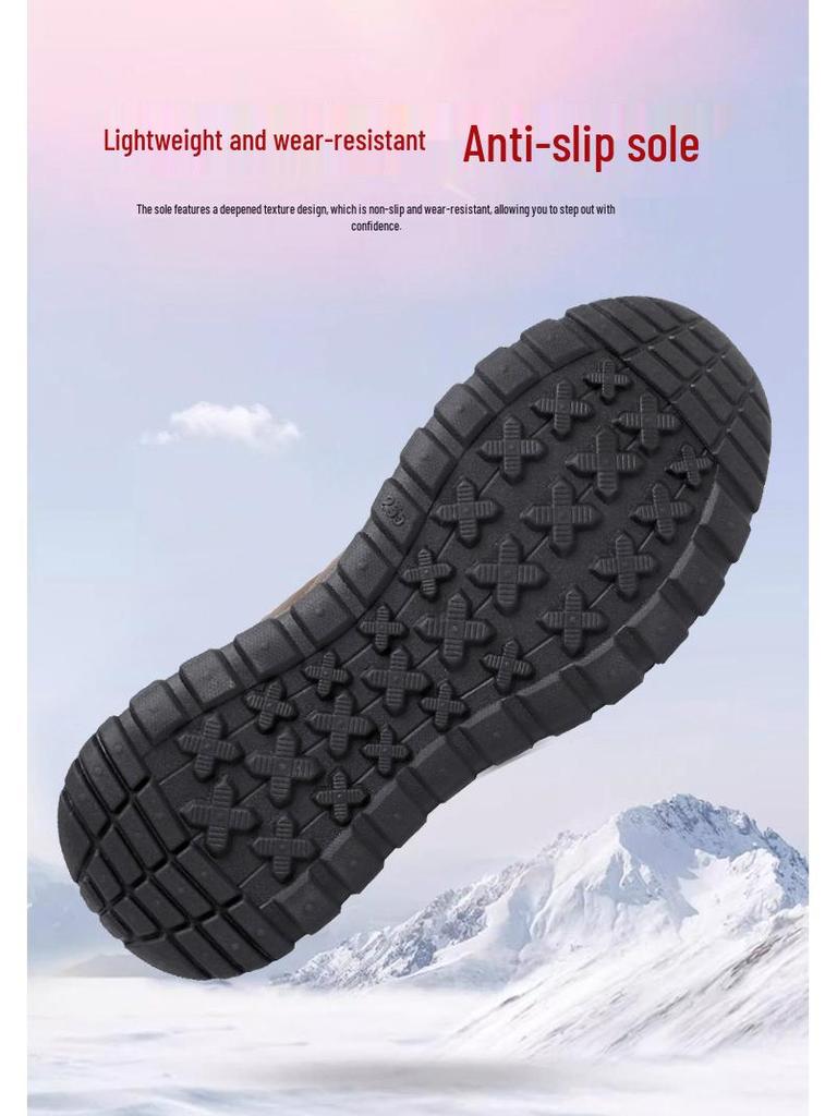 Мужские зимние повседневные туфли из бархата «Старый Пекин» на нескользящей подошве с подкладкой для пожилых