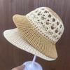 Summer Straw Hat Bucket Hollow Breathable Fisherman Hat Sun Protection Fashionable Woven Sun Hat Fashionable Fisherman Hat