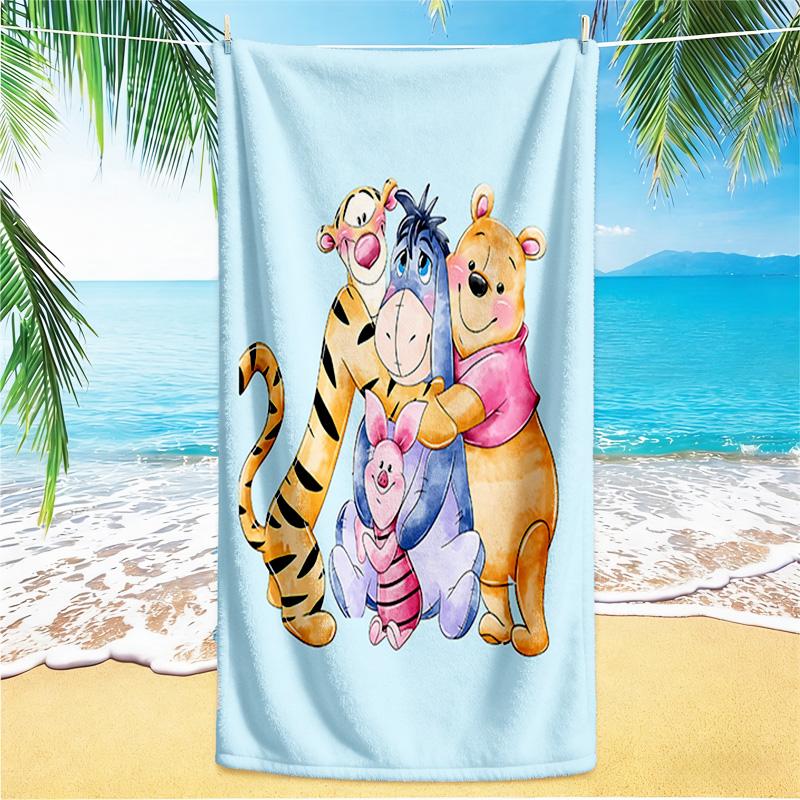 1pc Winnie Pooh Friends beach towel,quick drying absorbent beach towel,outdoor sports swimming beach towel,Soft and comfortable Y7189