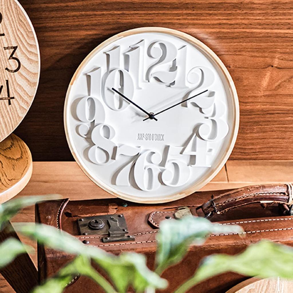 AMPERSAND FACTORY Настенные скандинавские настенные часы No Step Type, деревянные, часы, тихие, стильные, стеклянные, (AMP-C038)