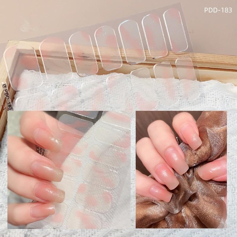 60 стилей DIY полуотвержденные гелевые наклейки для ногтей долговечные однотонные свежие цветы весной полоски для ногтей патч-слайдер наклейка с полным покрытием