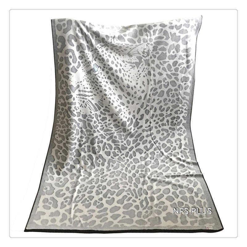 Black Leopard Print Microfiber Beach Towel 70x150 & 100x180cm Quick-Dry Super Absorbent Soft Skin-Friendly For Travel Gym Pool