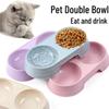Двойная миска-макарон для собак и кошек - Толстая, Непроливающаяся, Легко моющаяся миска для питомцев