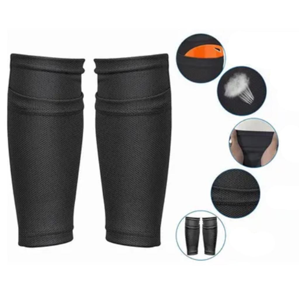 Adult Soccer Shin Guard Sock Outdoor Sports Football Shin Guard for Men Women Black