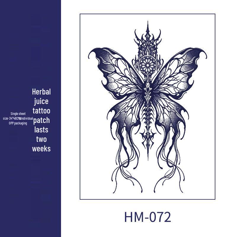 Waterproof Men's Herbal Tattoo Stickers: Full & Half Back, Long-Lasting, Large Floral Designs for Chest & Arm.