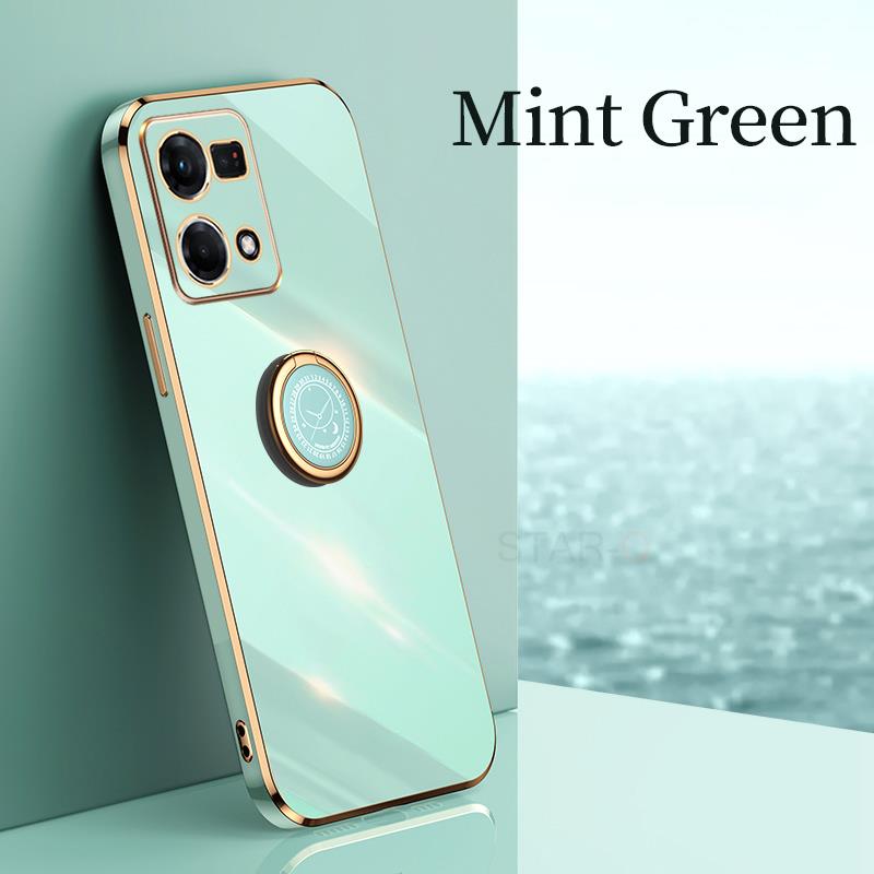 Reno7 Reno8 5 Lite Роскошный чехол-держатель с кольцом для Oppo Reno 7 8 6 5 Lite 9 Pro 4g 5g силиконовая подставка задняя крышка Reno5 5lite