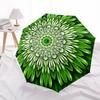 1pc Green Floral Mandala Automatic Open/Close Umbrella, Folding Compact Umbrella with Lightweight Design for Women/Men yy251028229