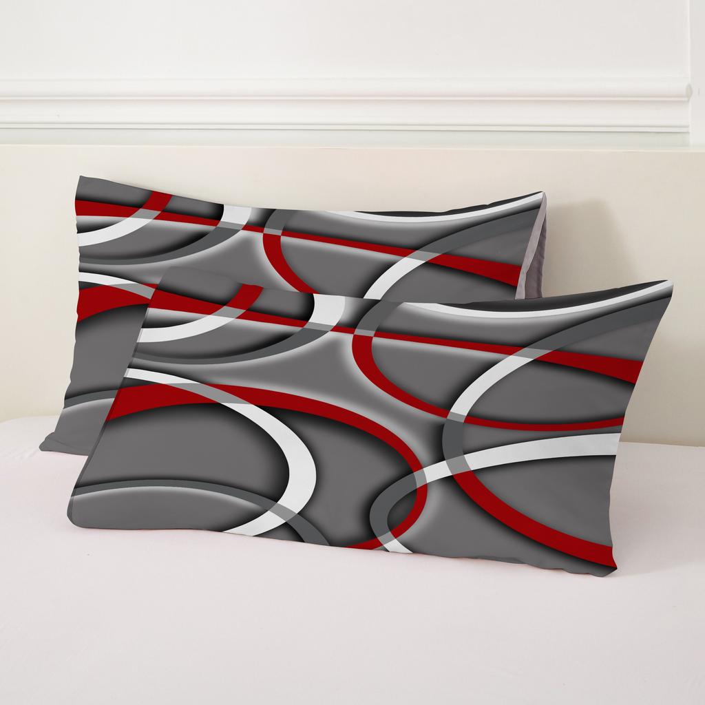 Комплект постельного белья Gray Stripe Arc 3D с принтом визуальных эффектов, мягкое покрывало, геометрический полосатый пододеяльник, наволочка