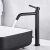 Washbasin Mixer Tap Bathroom Black Tap Sink Mixer Tap High Spout Single Lever Mixer Tap with Embroidery Handle for Bathroom