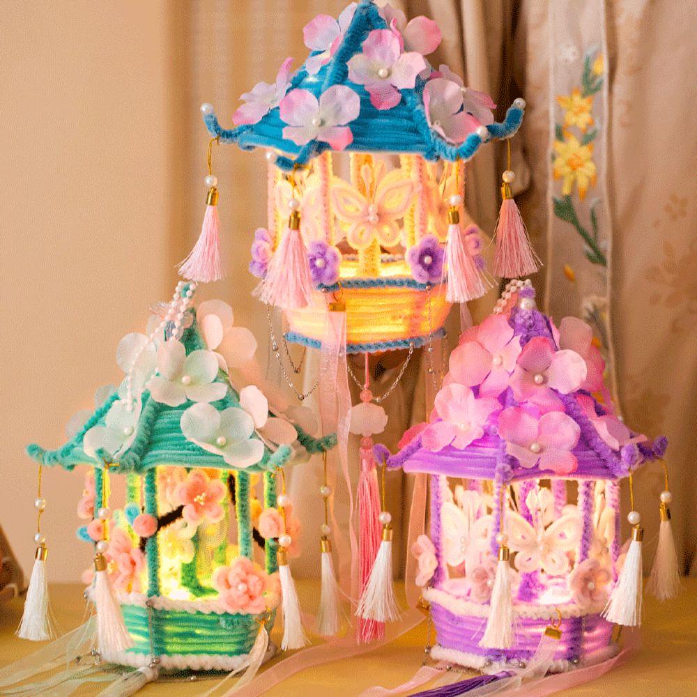 Новый DIY Набор Материалов Фонарь на Праздник Середины Осени Светящийся Дизайн Мультяшный Фонарь Ручной Работы Празднование Фестиваля Фонарей