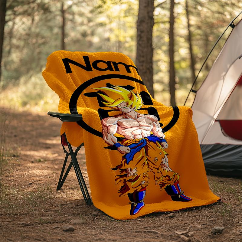 Personalized Custom Name Blanket - Dragon Ball Print Design,Blanket for Sofa,Bed,Travel,Camping - Soft and Warm, Great Gift