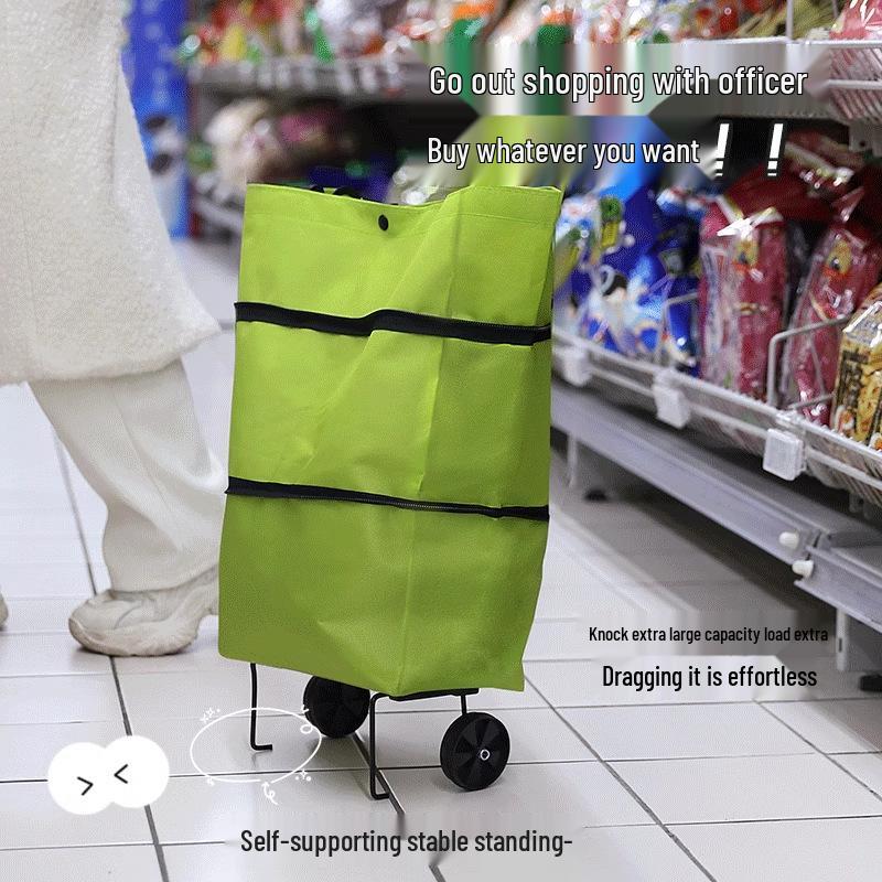 Легкая Складная Тележка для Продуктов на Колесах - Портативная Тележка для Покупок и Бытовая Ручная Тележка