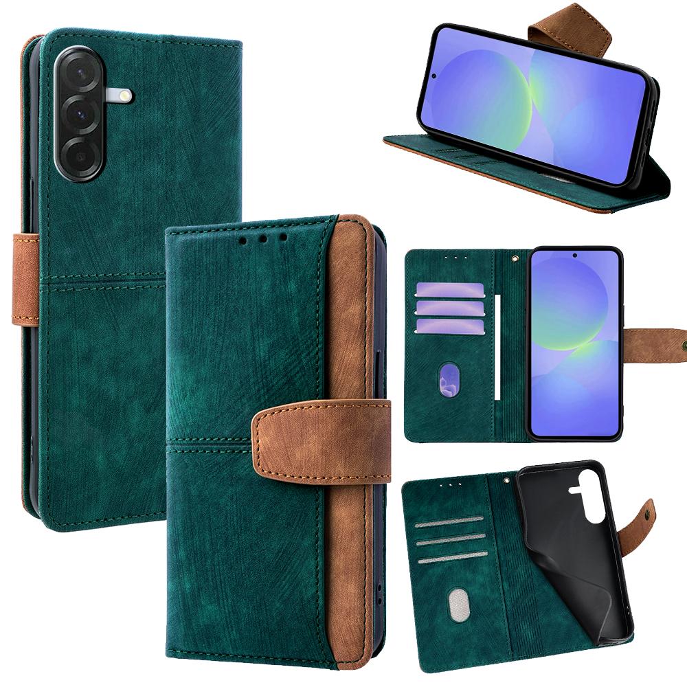 For Samsung Galaxy A36 5G Case RFID Blocking Color Splicing PU Leather Wallet Phone Cover