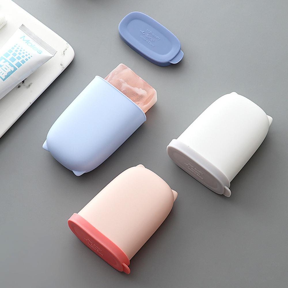 Sealed Travel Soap Box Silicone Portable Soap Tray Portable Soap Storage Dishes