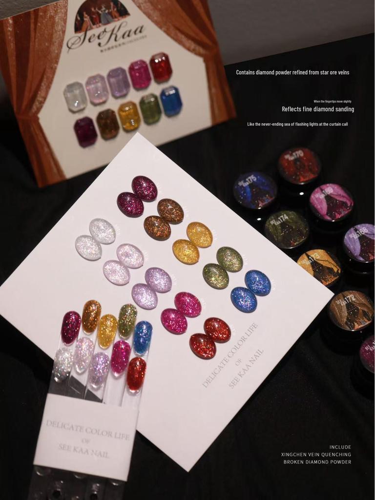 Seekaa Sika Секретный Сад Кошачий Глаз Аврора Магнитные Блестки для Маникюра