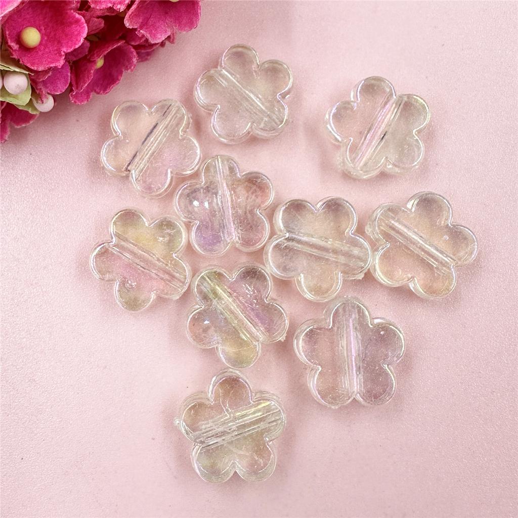 Hanmade Mobile Phone Chain Handcrafted Flower Beads 15mm Beading Neclace Bracelet for Crafted 10Pcs Jewelry Making DIY Findings