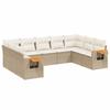 VidaXL Salon de Jardin avec Coussins 9 pcs, Canapés de Terrasse, Ensemble de Meubles de Patio, Mobilier d'Extérieur, Beige 3259517