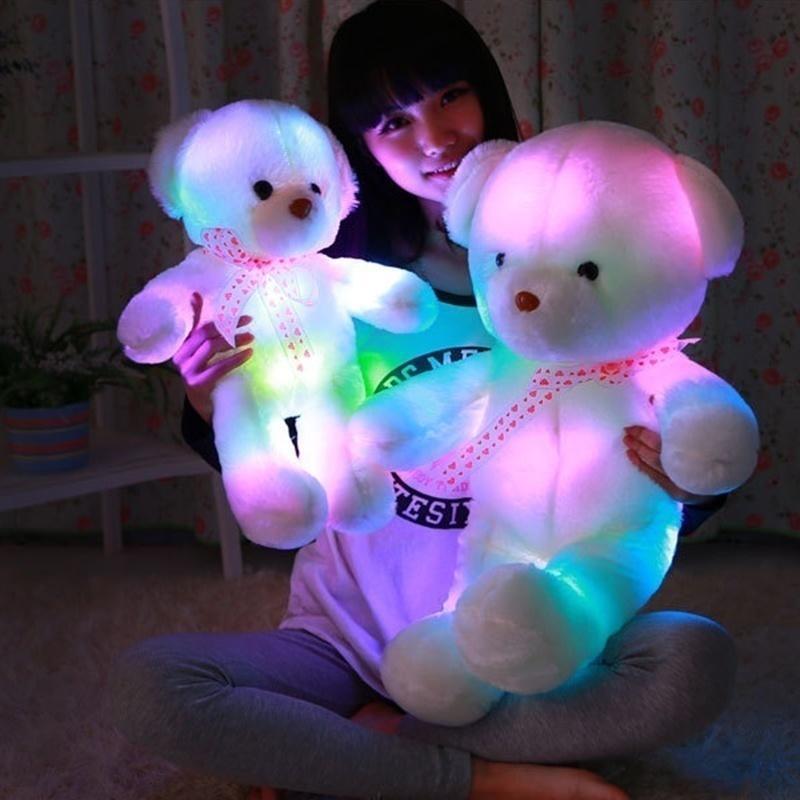 Мягкие медведи, игрушки, светодиодная вспышка, плюшевые куклы, домашний декор, детские игрушки, подарки