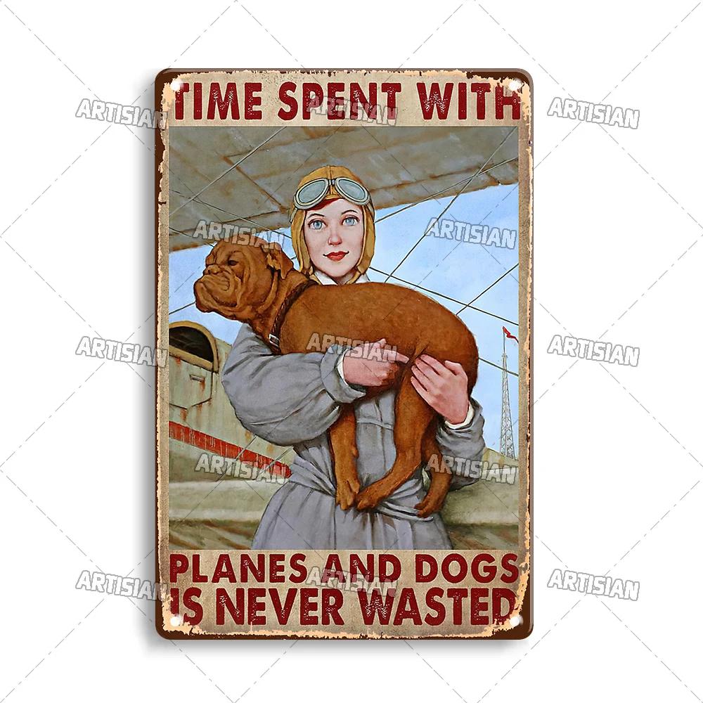 Artisian Pilot Metal Sign Flight Attendant Tin Plate Airplane Aviation Decorative Plaque Wall Decor Garage Bar Pub Club Hotel