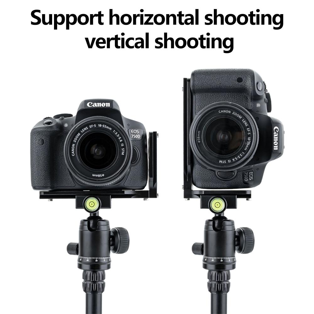 Кронштейн L для цифровой зеркальной камеры, вертикальный, горизонтальный, с переключением видео, быстросъемная площадка для штатива, совместимая с Canon, Nikon, Sony, алюминий