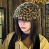 Регулируемые береты из овечьей шерсти Y2k для женщин, кепки газетчиков, винтажные береты с леопардовым принтом для девочек