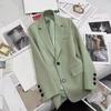 Women's Solid Color Casual Pocket Blazer Suit Korean Fashion Long Sleeve Cardigan Multi Colors Blazers Jackets