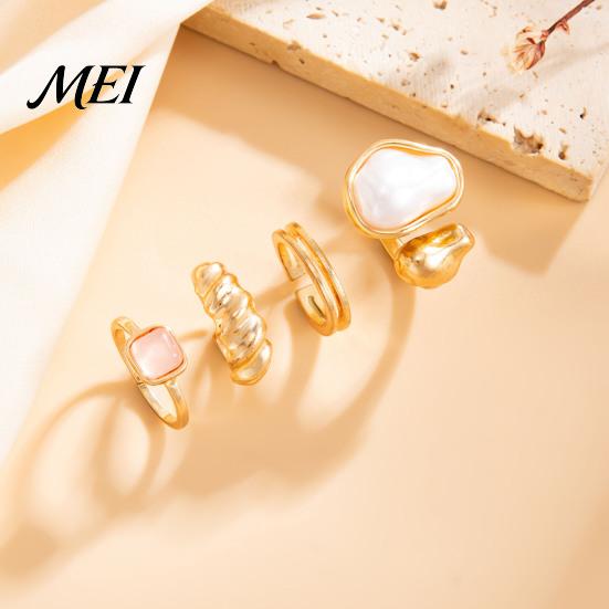 Faux Pearl Foot Rings 4Pcs Baroque Toe Ring Set, Non Tarnish Open Accessories for Women, Adjustable Golden Plated Jewelry
