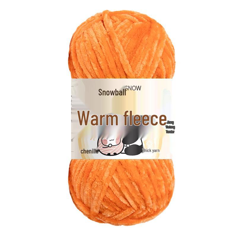 Пряжа из шенилла Jiate Snowball: Уютная, Толстая, Пушистая Пряжа для Вязания Крючком своими руками, Золотой Бархатный Трикотаж, для Проектов Обуви и Шарфов.