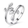 Open Tender Leaf Leaves Leaves Olive Branch Female Ring Open Mouth Female Personalized Index Finger Joint Silver Plated Ornament