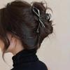 Korean Geometric Metal Gold Silver Black Gaint Bow Knot Hair Claw Clip for Women Thick Thin Head Accessories Streamer Crab Clamp