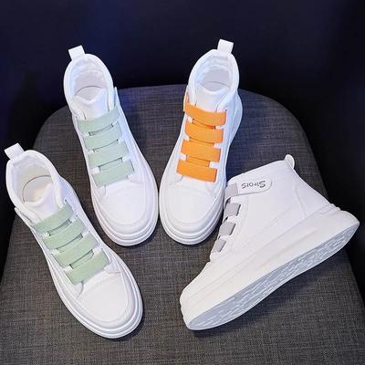 Новые кроссовки женские повседневные туфли из искусственной кожи на плоской подошве с противоскользящим покрытием женские кроссовки для активного отдыха женские туфли Zapatos De Mujer с высоким верхом