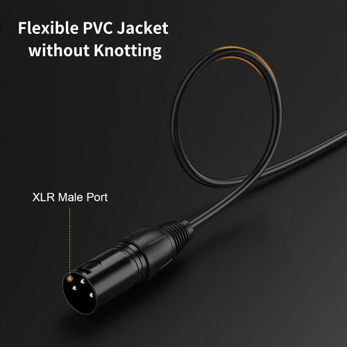 VECASDEN 3.5mm to XLR Cable 10FT, 3.5mm Male to XLR Male Microphone Cable for Phones, Pods, Tablets, Laptops, Microphones, Amplifiers, Audio Boards, C