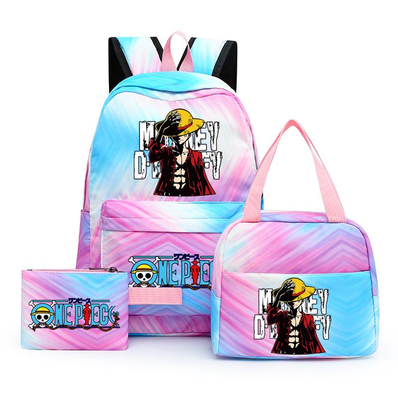 3 шт./компл. аниме цельный рюкзак большой емкости кавайный рюкзак с ланчем сумка пенал для девочки мальчика подростка школьная сумка дорожная сумка рюкзак