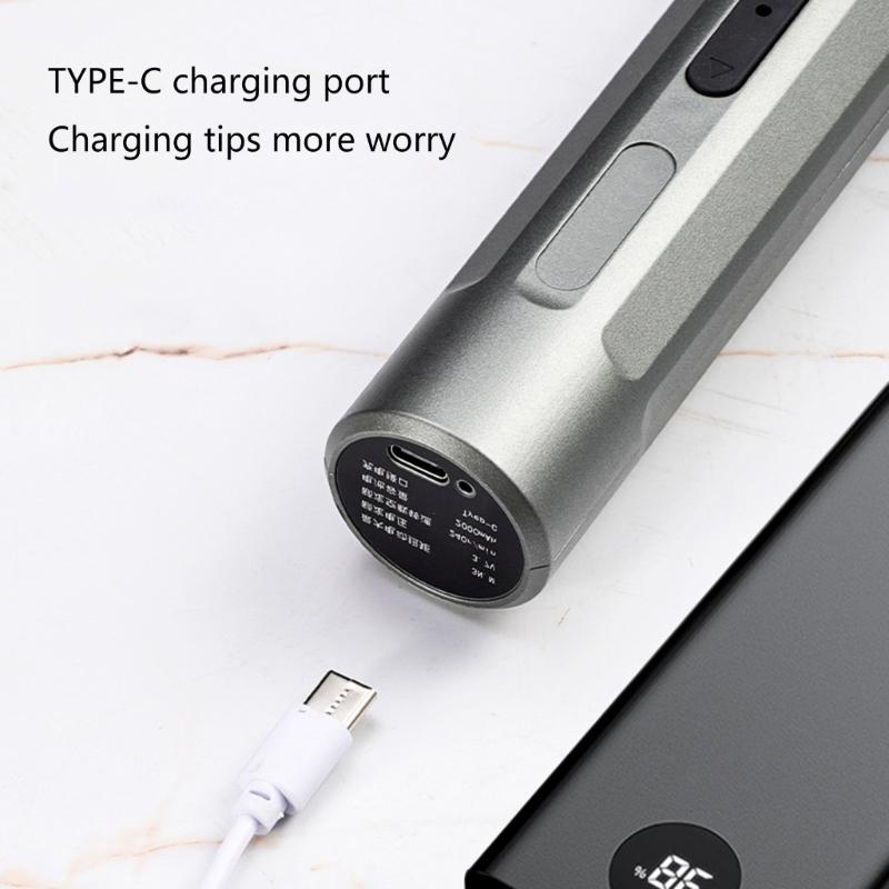 Электрическая отвертка 3 Нм, 3,7 В Аккумуляторный набор отверток с настройками крутящего момента, Стальные биты, Аккумулятор 2000 мАч