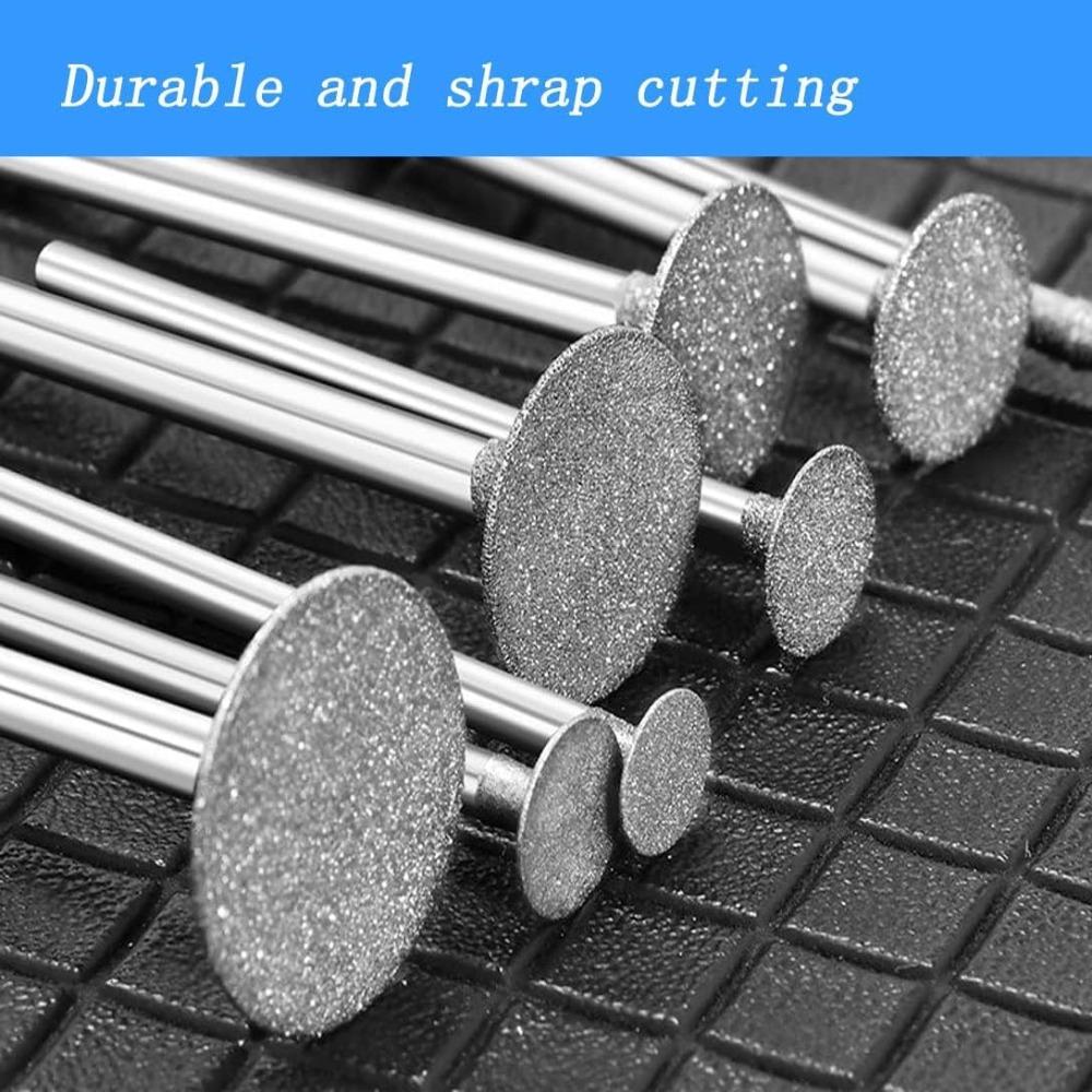 Алмазная шлифовальная головка с хвостовиком 3 мм, Т-образные алмазные отрезные диски, Вращающийся инструмент Dremel, тонкий диск, крючок