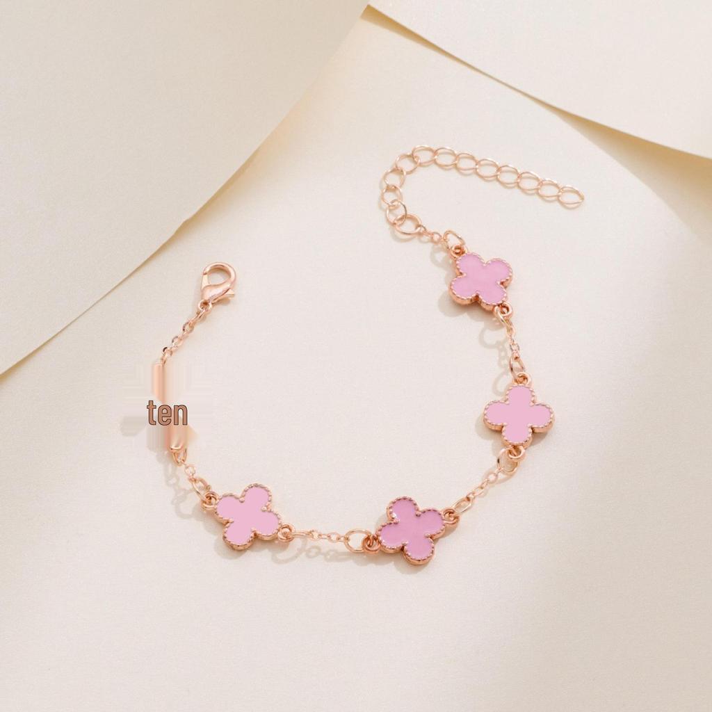 Красочный браслет-клевер с пятью лепестками, роскошное украшение ручной работы