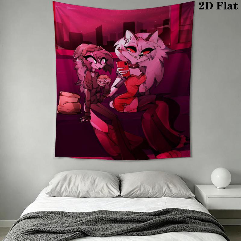 Loona Wall Tapestry Aesthetic Wall Hanging Printed Fabric Blanket Decorative Tapestries for Bedroom Living Room Home Decor