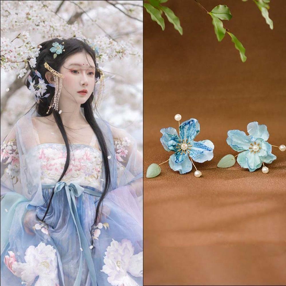 Flower Chinese Style Hair Stick Butterfly Hanfu Hairpin Cute   Cheongsam Accessories